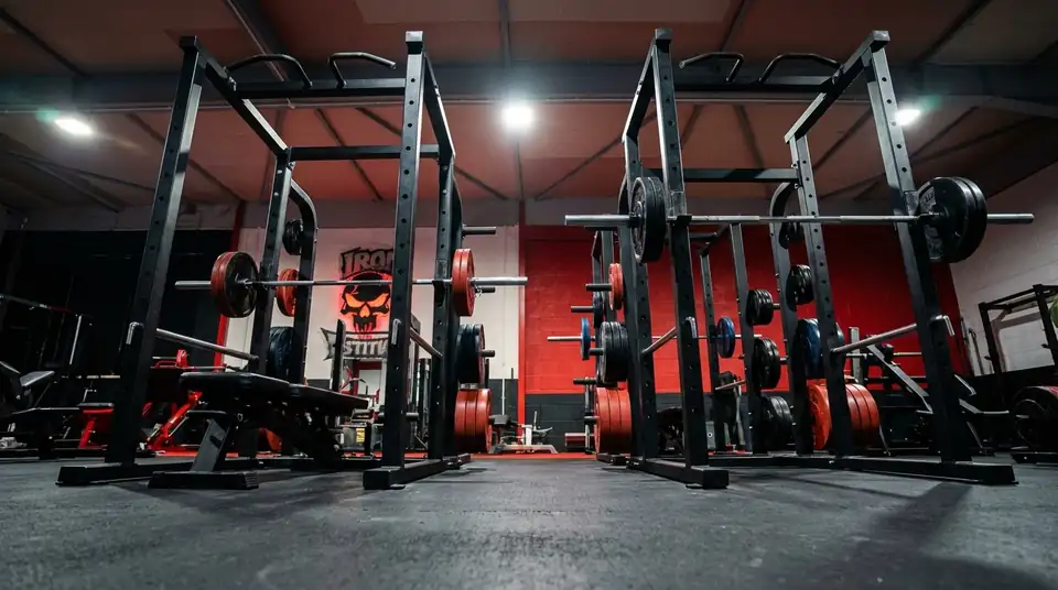 Power racks at Iron Institute gym in Haverhill